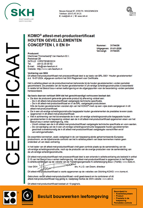 SKH-KOMO_houten_gevelelementen KOMO-attest Houtengevelelementen